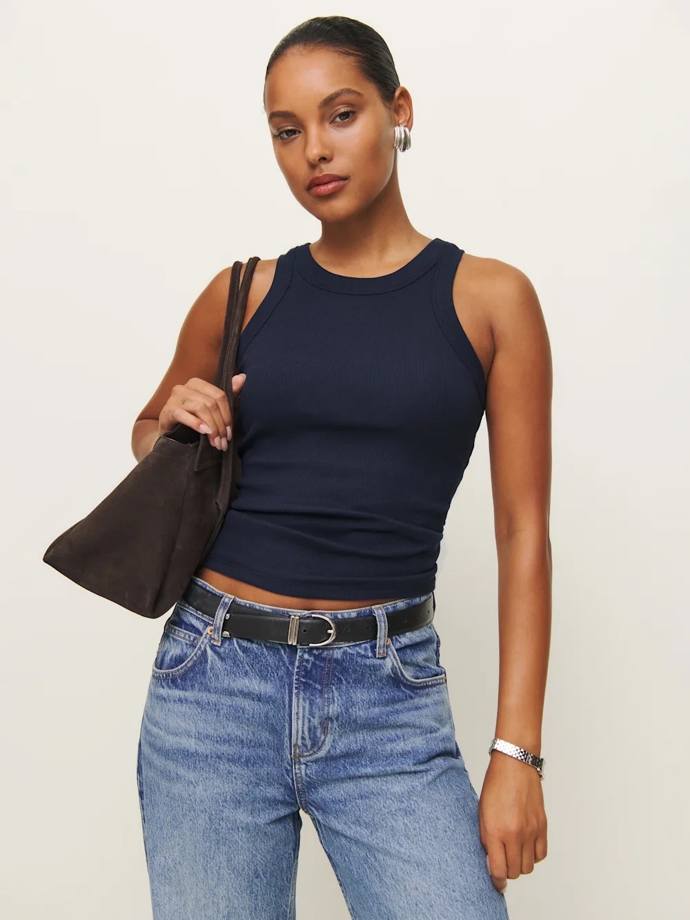 Reformation Tasha Tank in Midnight - Size S